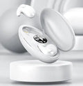 Ultra-thin true wireless Bluetooth earbuds in black with power display, 15-metre range, stereo sound