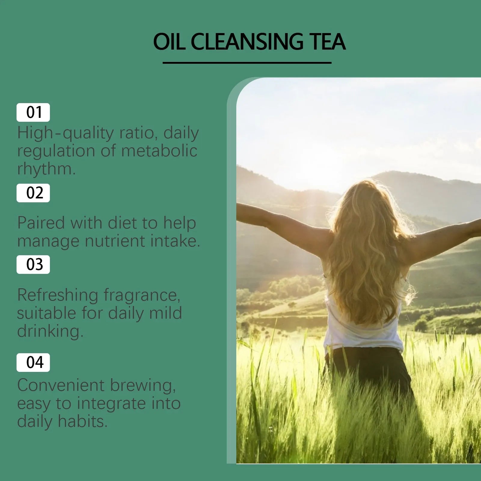 Googeer oil cleansing tea pack with 20 individual tea bags containing traditional Chinese herbal blend
