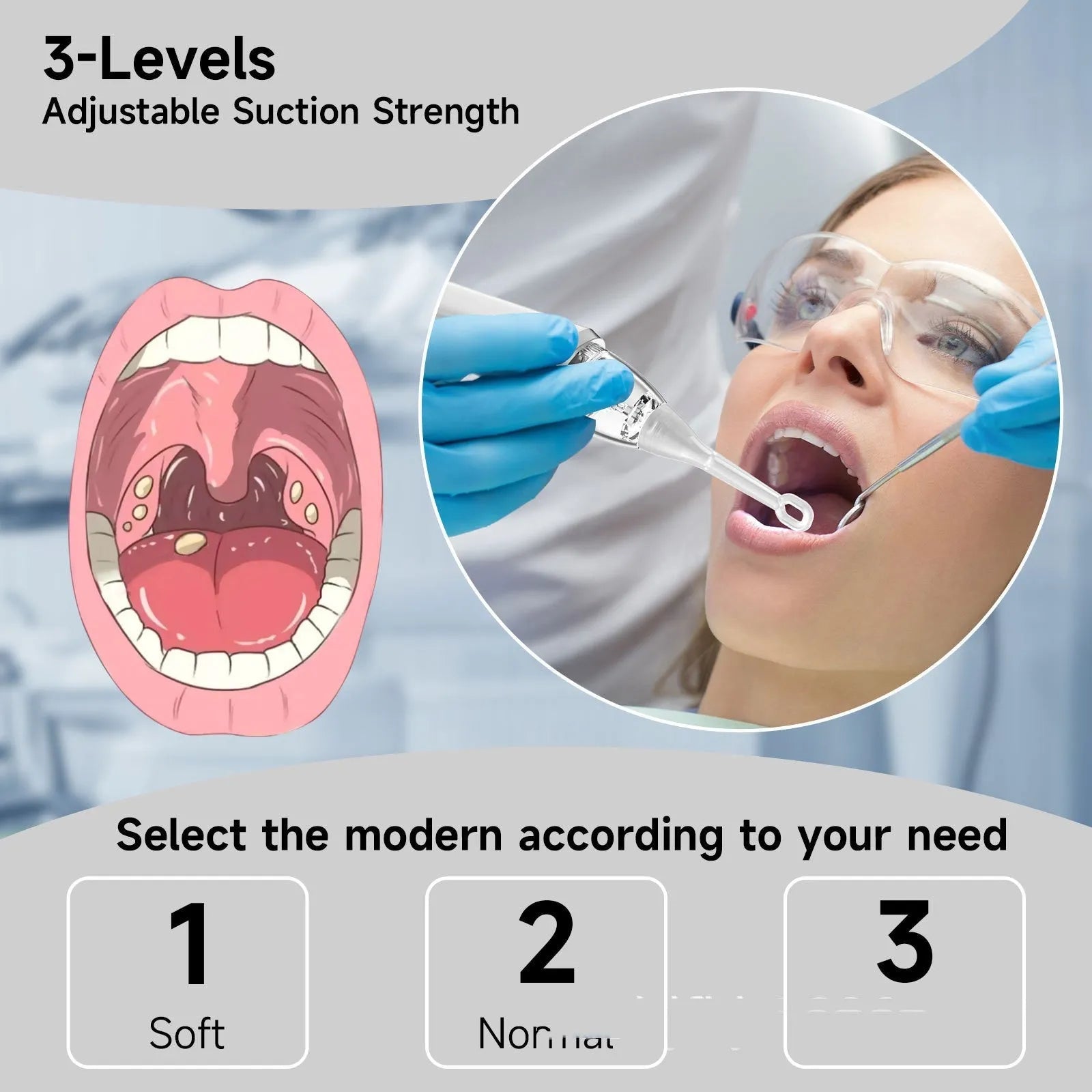 Milky white tonsil stone removal tool for oral cleaning and dental calculus extraction