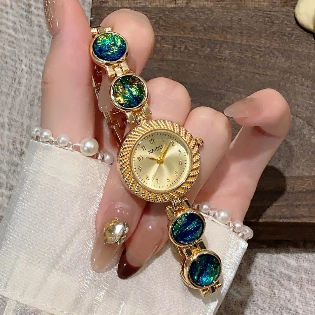 Women's quartz watch with round 25mm dial in choice of six colours.