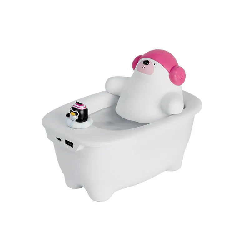 White USB-powered creative air humidifier with 550ml water tank on desk