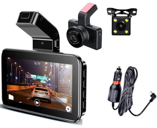 3-inch HD car DVR dashboard camera with dual lens recording capability