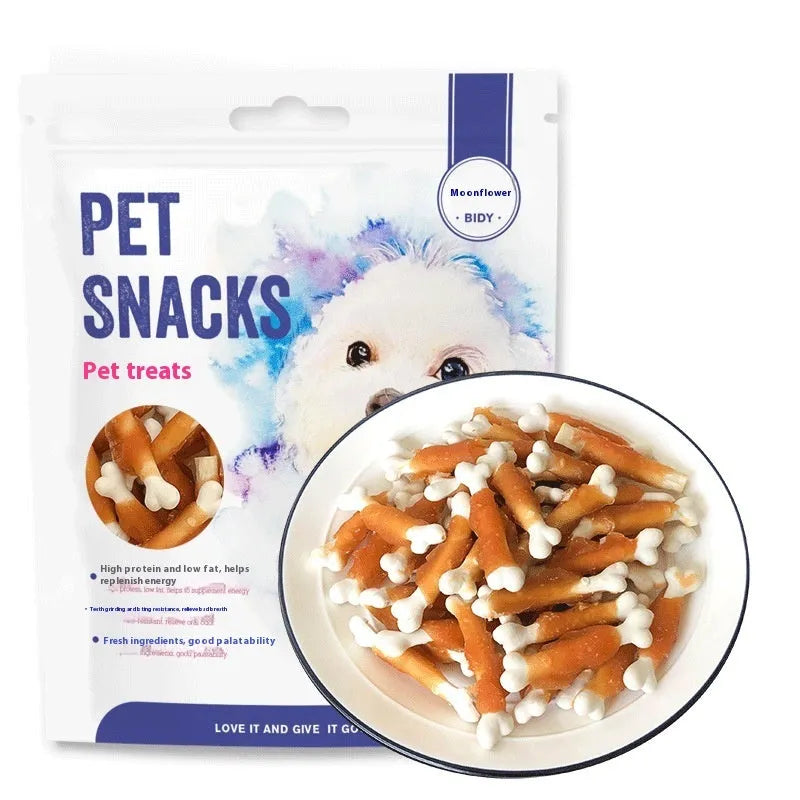 400g bag of Betty Chicken Wrapped Calcium Bone dog chew snacks on a white background.