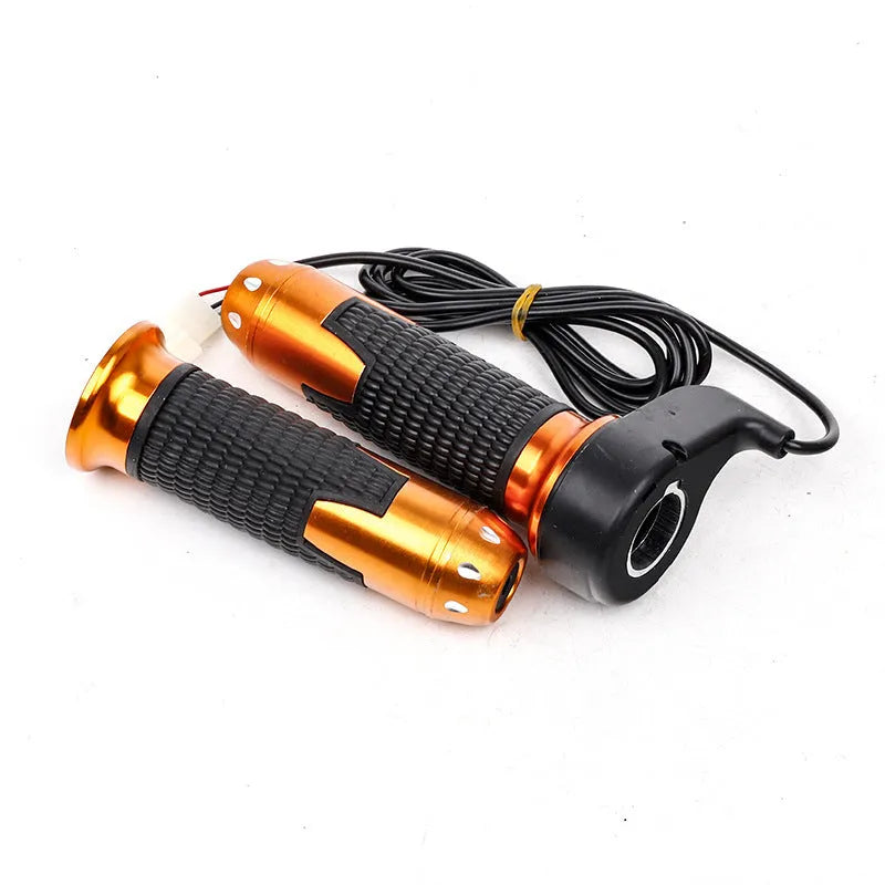 Plastic accelerator handle and switch kit for three-wheel electric car modification.