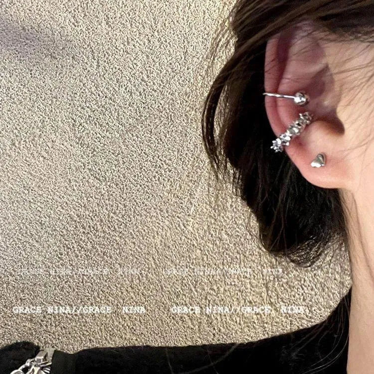 Geometric alloy ear clip earrings with irregular frosty style in B4710 colour