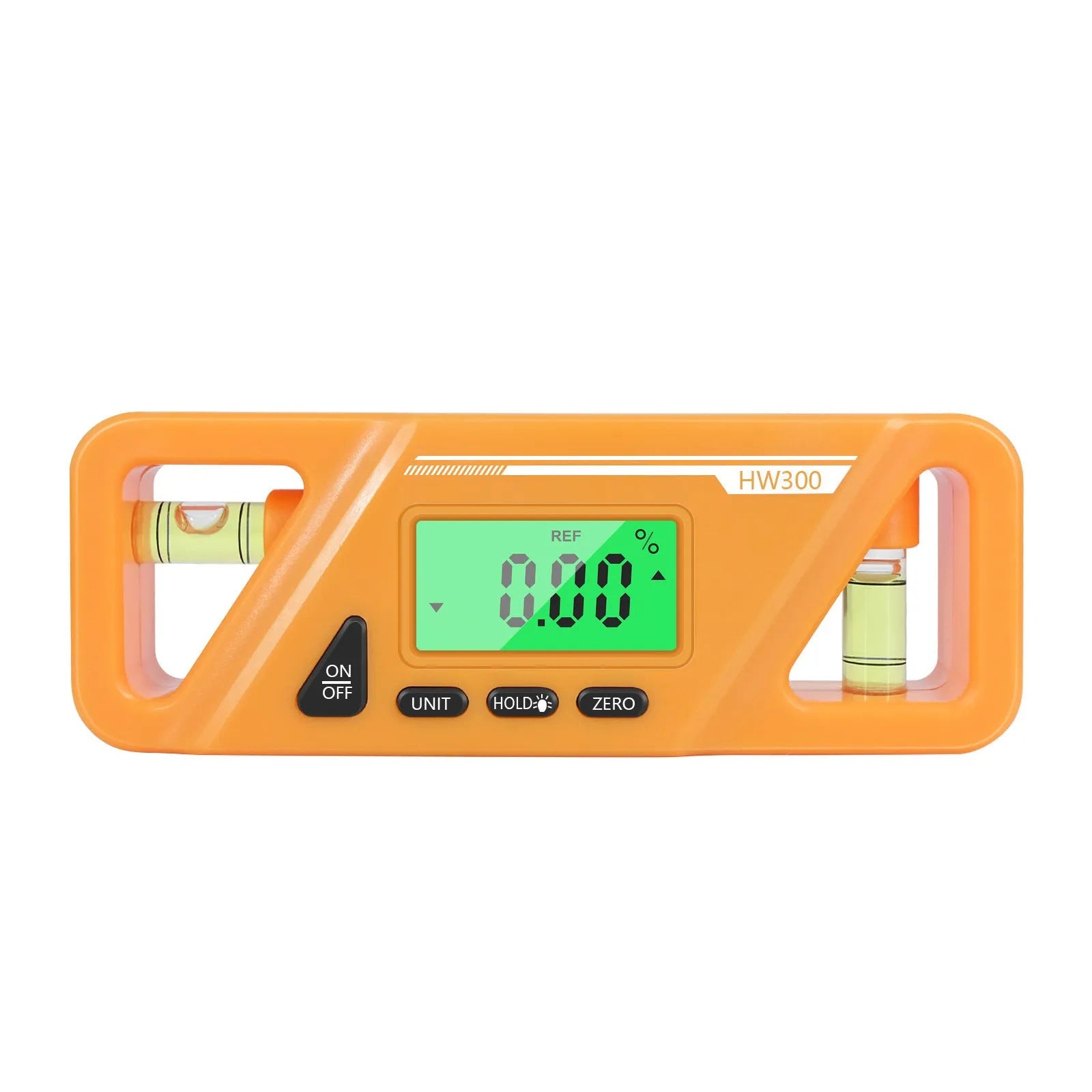 Black digital angle gauge with LCD display and magnetic base, showing 45-degree reading.
