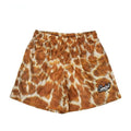 Men's leopard print fitness training shorts made from quick-drying polyester fabric