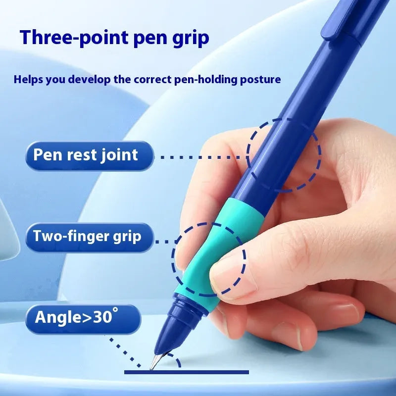 Student posture correction pen in blue, green gradient, purple, or orange with plastic shell and box.