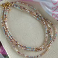14K gilded purple women's bracelet and necklace set with irregular natural pearls