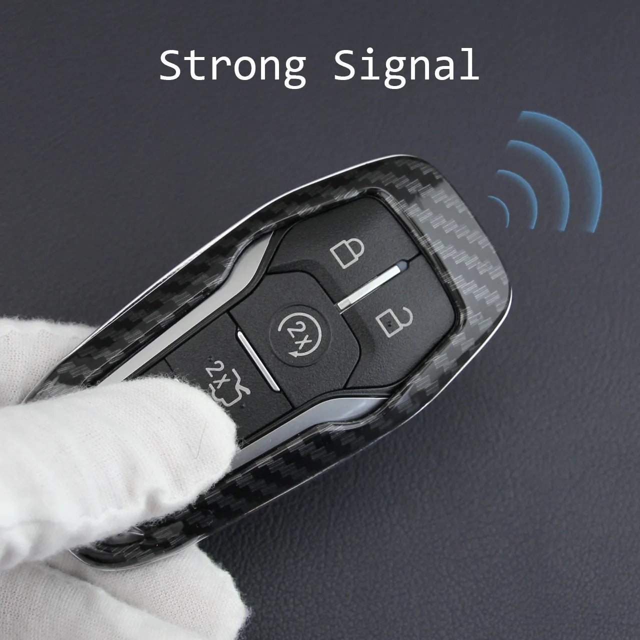 Black plastic protective shell for a car key fob with a buckle clip attachment.