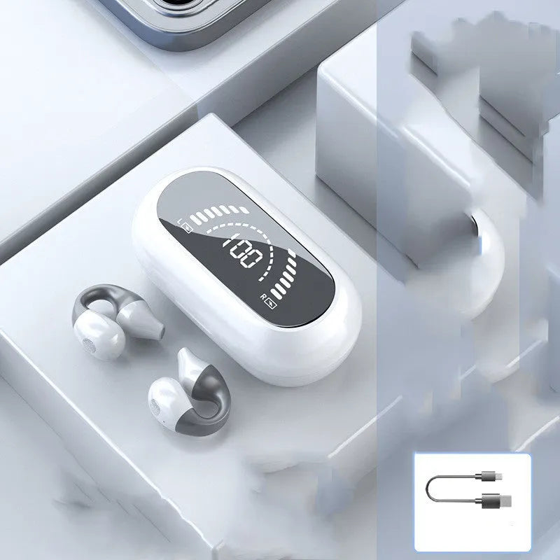 Mirror Digital noise cancelling waterproof Bluetooth headset in ear clip style, black colour