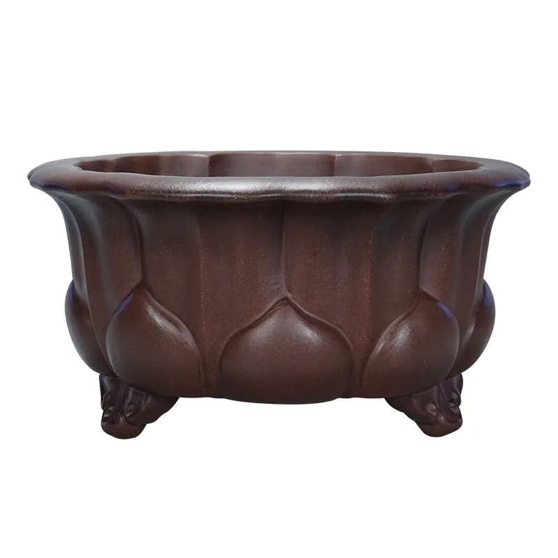 Purple red mud antique succulent bonsai flower pot measuring 37x37x20cm.