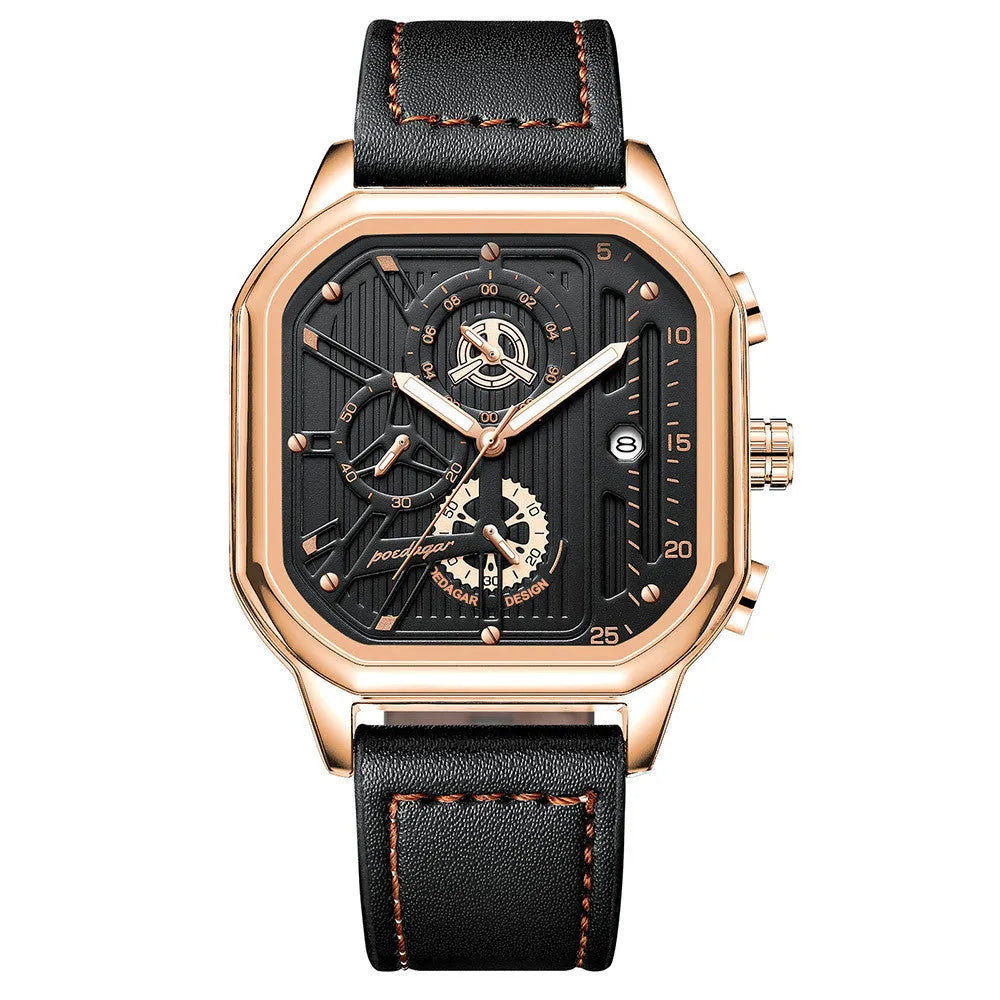 Men's belt-style quartz sports watch with 8mm case in multiple colour options