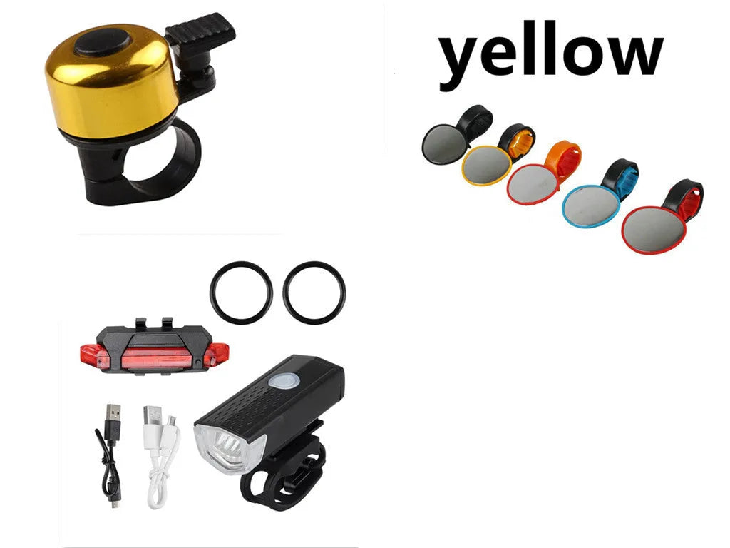 Colour mini bicycle bell in aluminium alloy weighing 0.019 kg on a bike handlebar