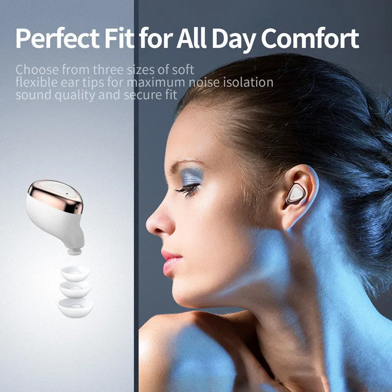True wireless Bluetooth headset in Champagne White with breathing light, earplug style, PC ABS build