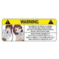 13cm comic car warning sticker in PVC material with humorous design