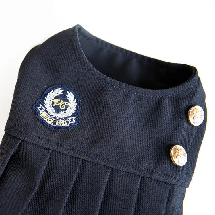 Dark grey casual-style dog clothing on a mannequin, showing polyester fabric and simple design.