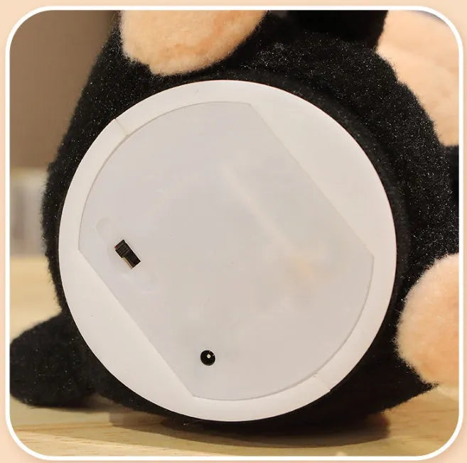 Electric puppy bee plush toy singing wagging tail 25cm USB rechargeable baby sensory development