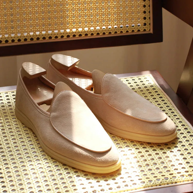 Men's British handmade leather loafers in various colours with TPR beef tendon soles