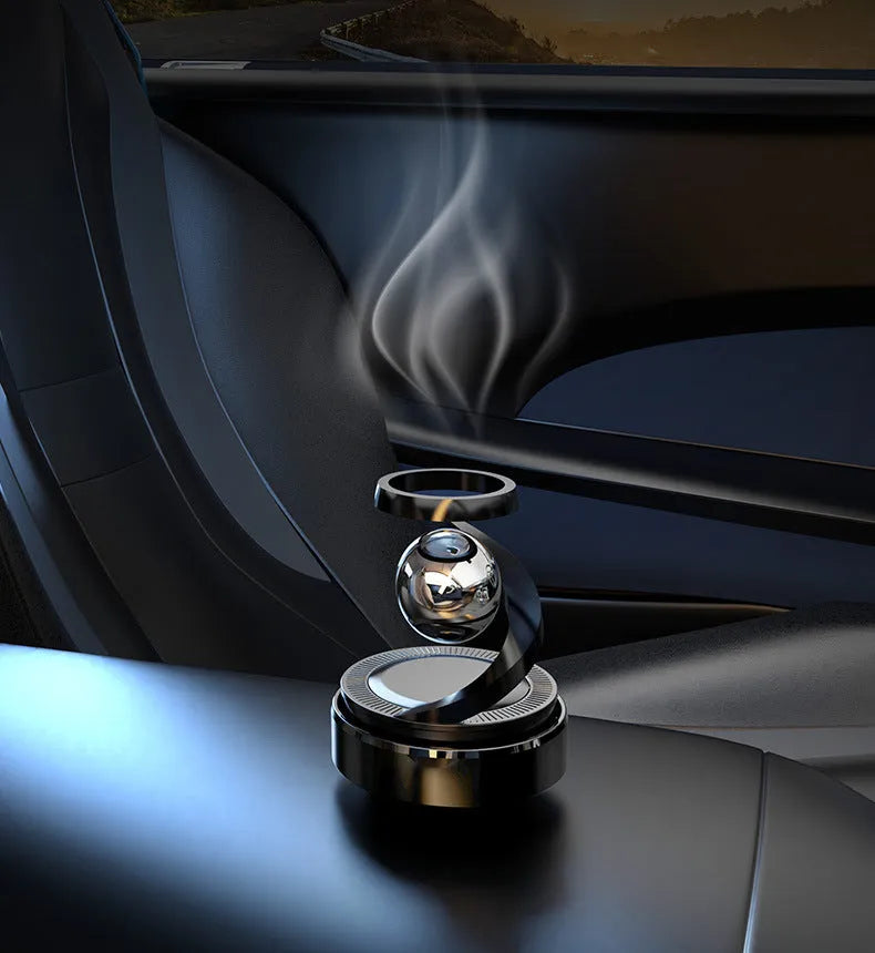 Solar-powered car aromatherapy perfume with decorative element and fragrance diffuser