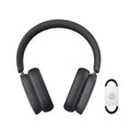 Active noise reduction ANC Bluetooth 5.2 headset in dark gray with head-mounted design and built-in microphone