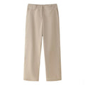 Women's herringbone pattern casual suit set with 3D textured jacket and straight-leg trousers