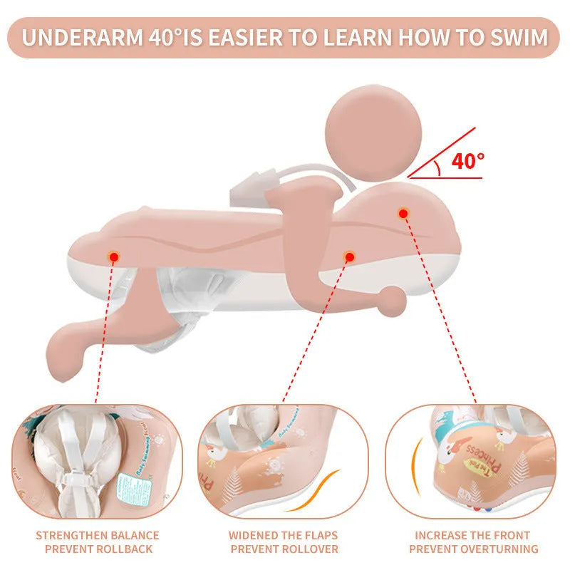 Baby sun protection sunshade swan swimming ring for children PVC float with canopy seat pocket