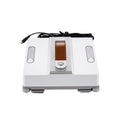 White window cleaning robot with four spray nozzles for automated high-rise window washing
