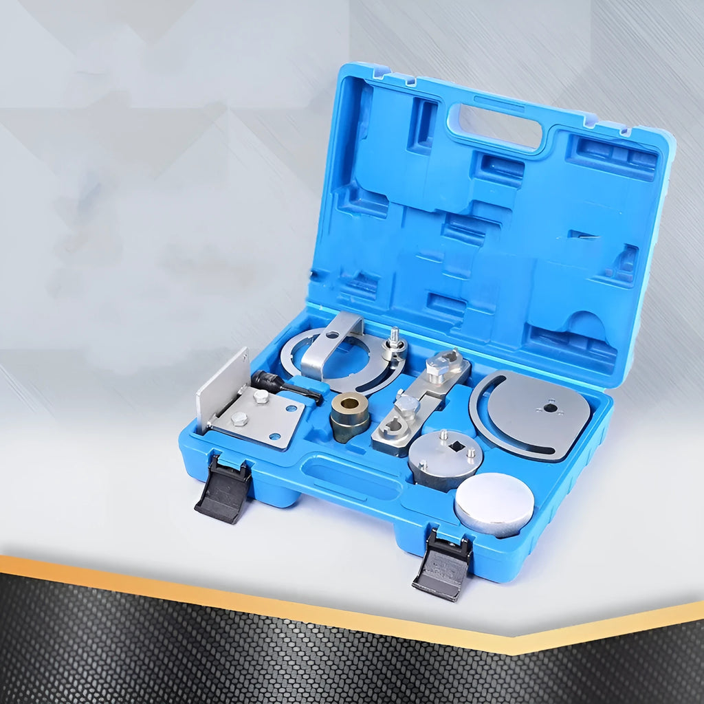Volvo engine timing special tool set with carbon steel construction in a 37x28x11 case
