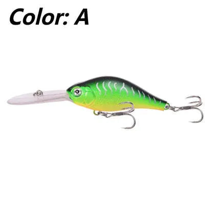 Little Fat Man deep diving fishing lure measuring 10.5 cm in length with long tongue board design