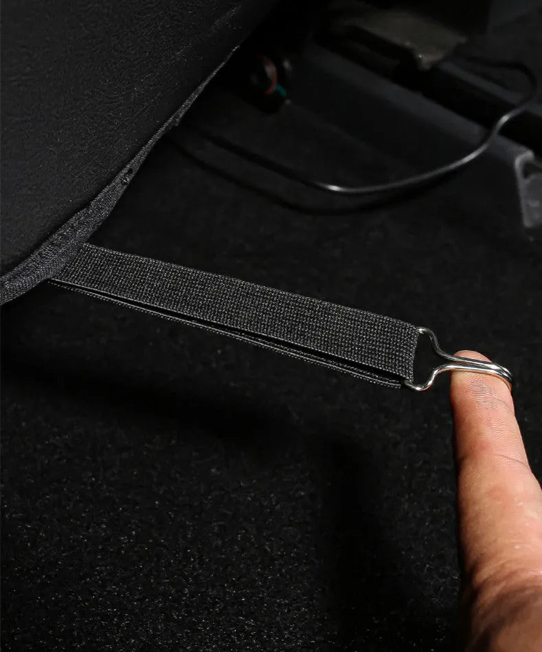 Black leather rear anti kick pad for car seat protection