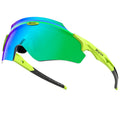 Integrated lens windproof sports goggles in a frameless design, shown in one of six colourful style options.