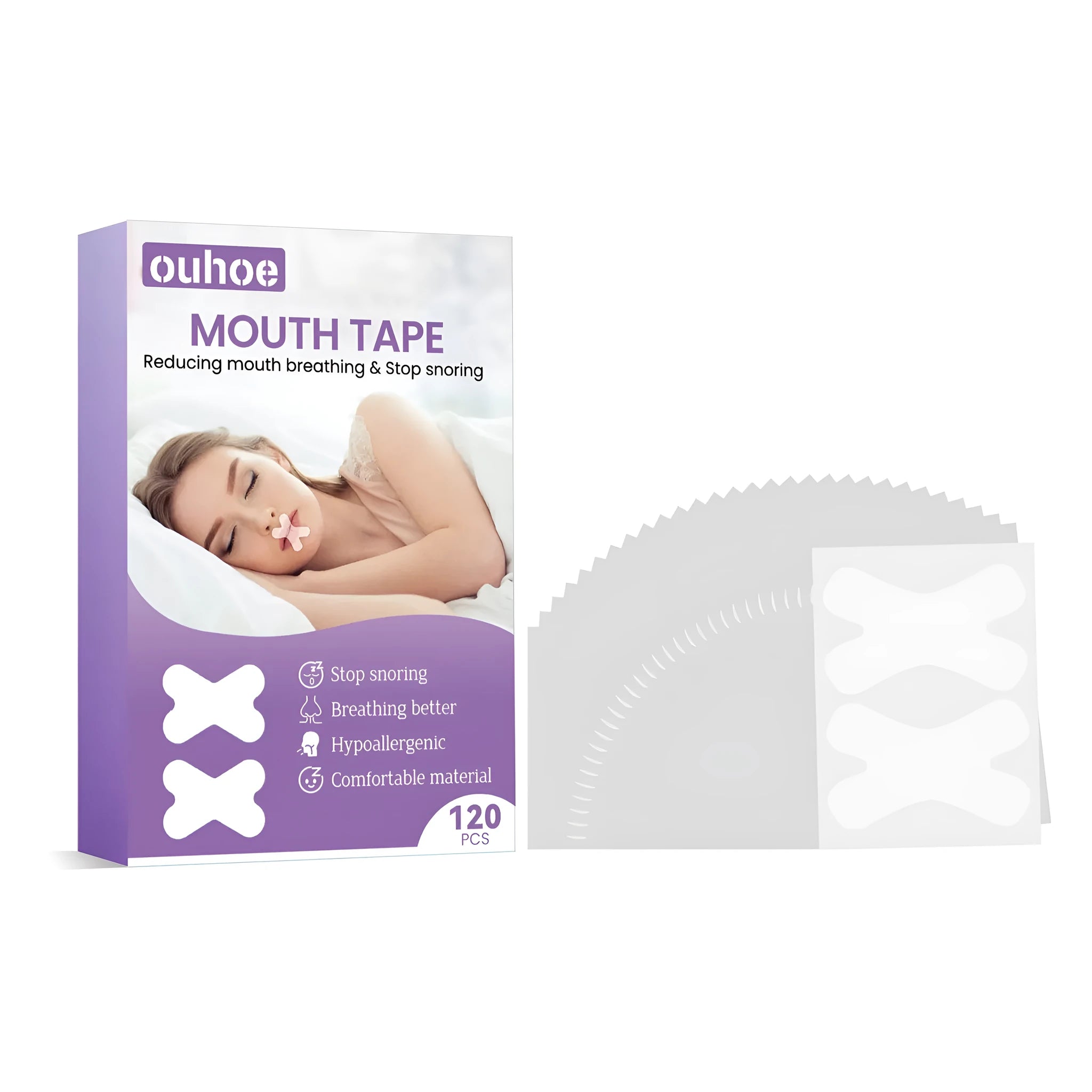 Pack of 120 body nursing adhesive bandages with hypoallergenic non-woven fabric for night sleep care