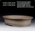 Handmade antique oval purple sand bonsai pot for succulents, 25 cm long