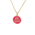 Copper bottle cap pendant necklace on a 40 cm box chain with an 18K gold colour electroplated finish.