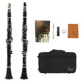 Black Bakelite clarinet with nickel-plated 17-key system for beginner test playing
