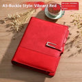 Soft leather A5 notebook with wood-free paper in multiple colour options including brown, black, green, blue and red