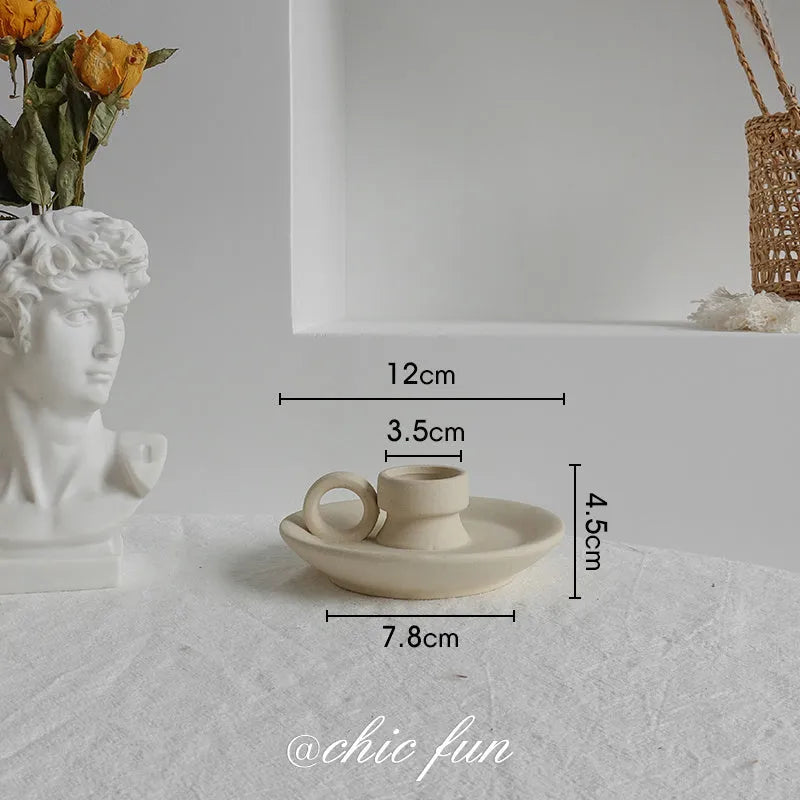 Matte ceramic dry flower vase with textured surface in Nordic style