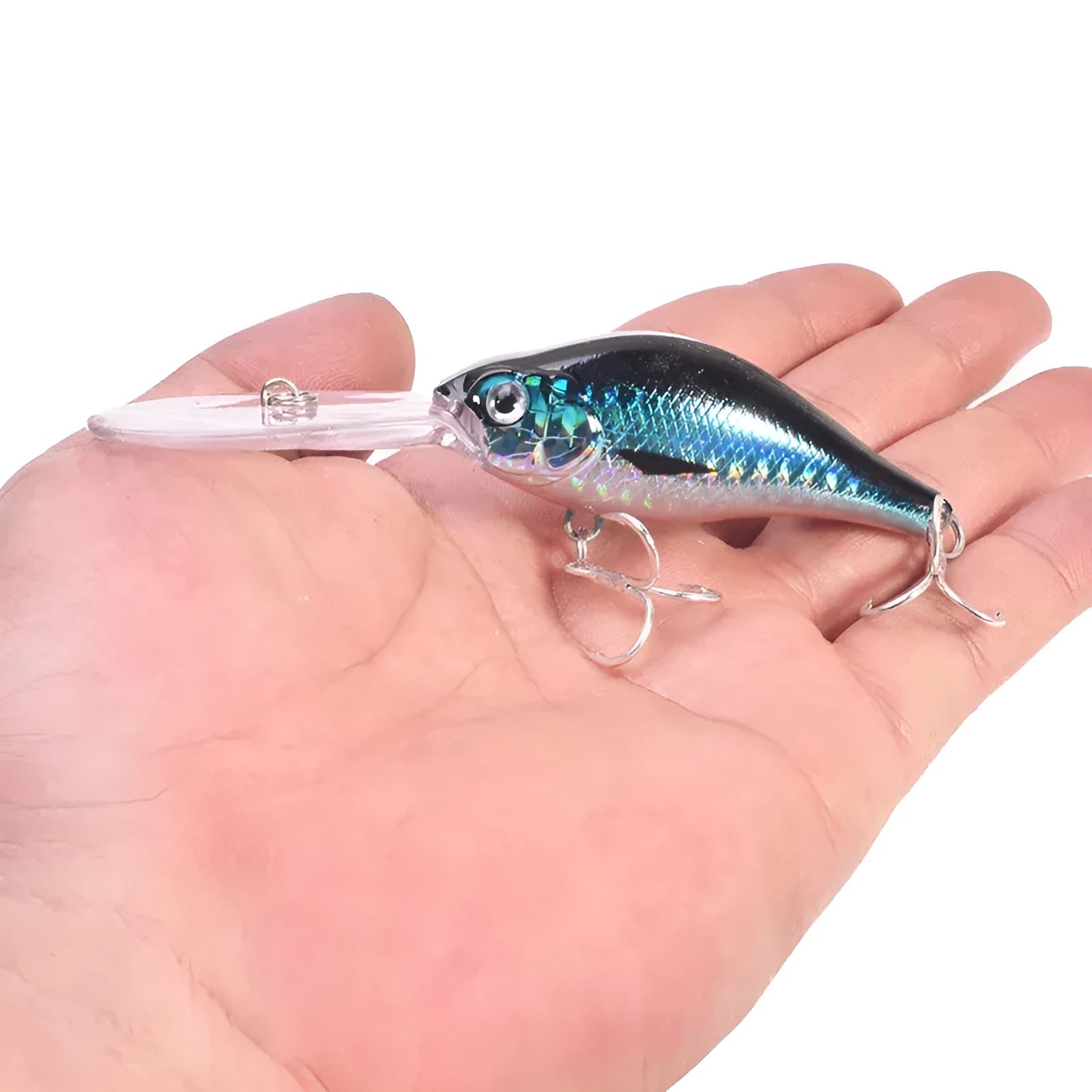 Little Fat Man deep diving fishing lure measuring 10.5 cm in length with long tongue board design