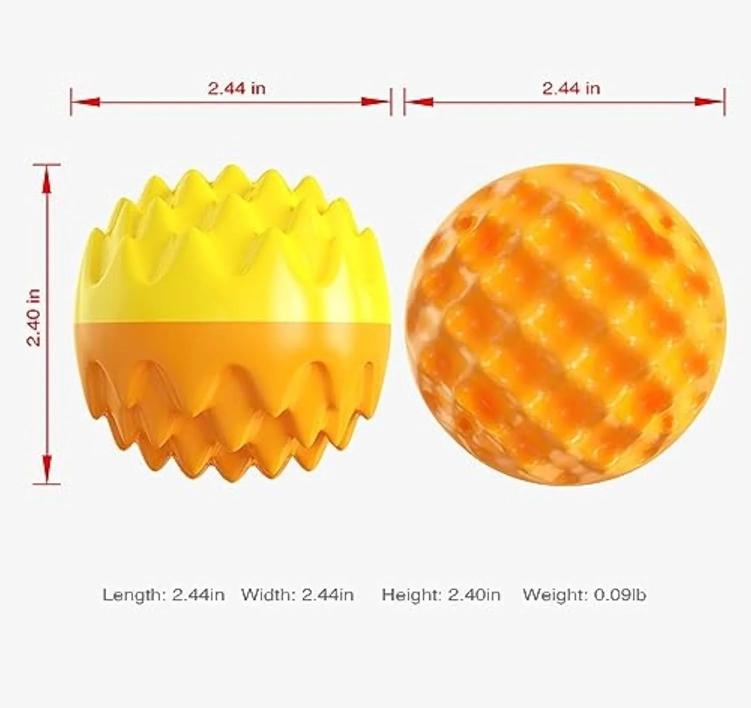 Blue squeaky dog ball toy with spiky texture for dental cleaning and water play