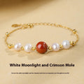 Yellow cinnabar charm on a silver 925 adjustable bracelet chain for women