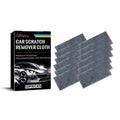 Pack of 12 car scratch remover cloths measuring 10cm by 20cm made from chemical fibre