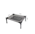 Black outdoor dog bed with removable Oxford cloth cover and steel frame, 55cm x 43cm