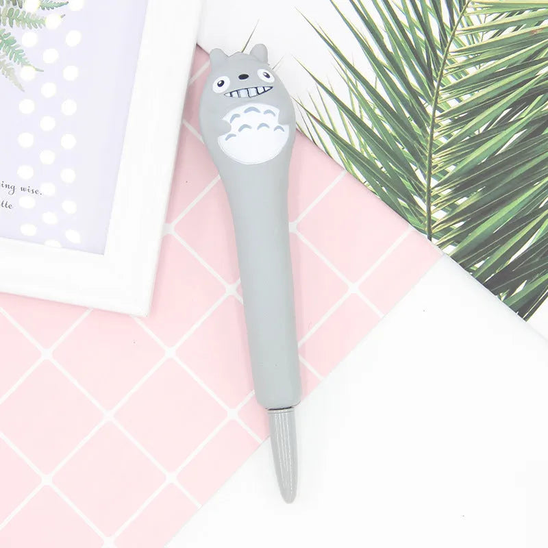 Apple-compatible vent pen with 0.5mm gel tip showing cartoon design options including dinosaur and kitten patterns