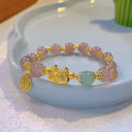 Floral ice crack glazed zodiac bracelet for women with electroplated glass beads in multiple colour options