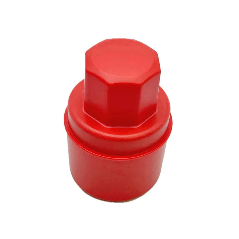 Hand-held black car tyre polishing sponge brush with a lid, showing its compact size and sponge head.