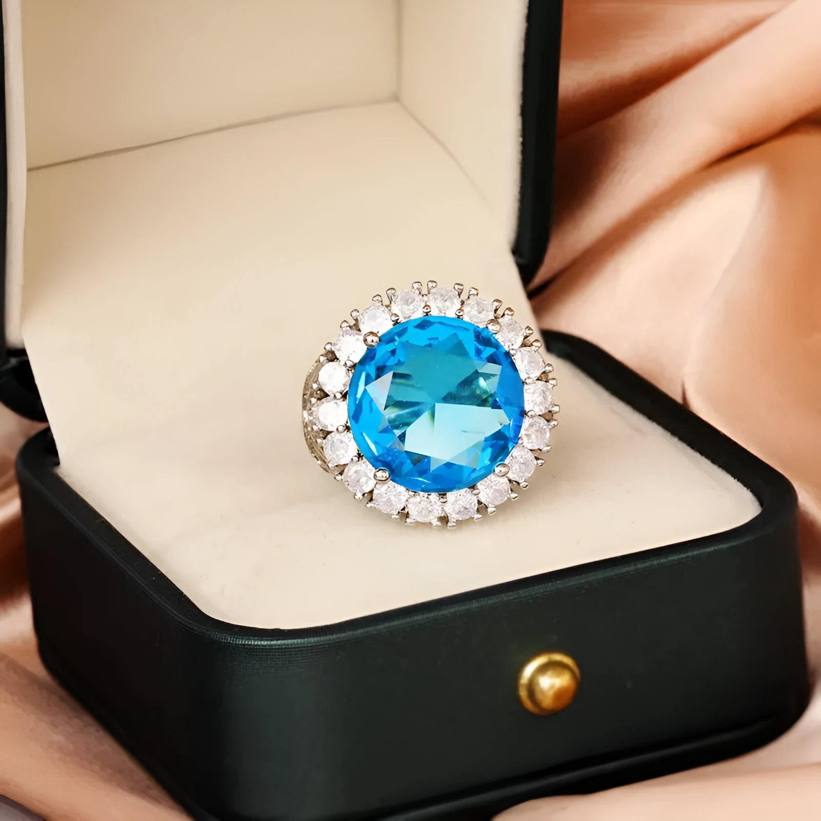 Italian court style retro hollow women's ring in brass with white steel KYRA0406 finish.