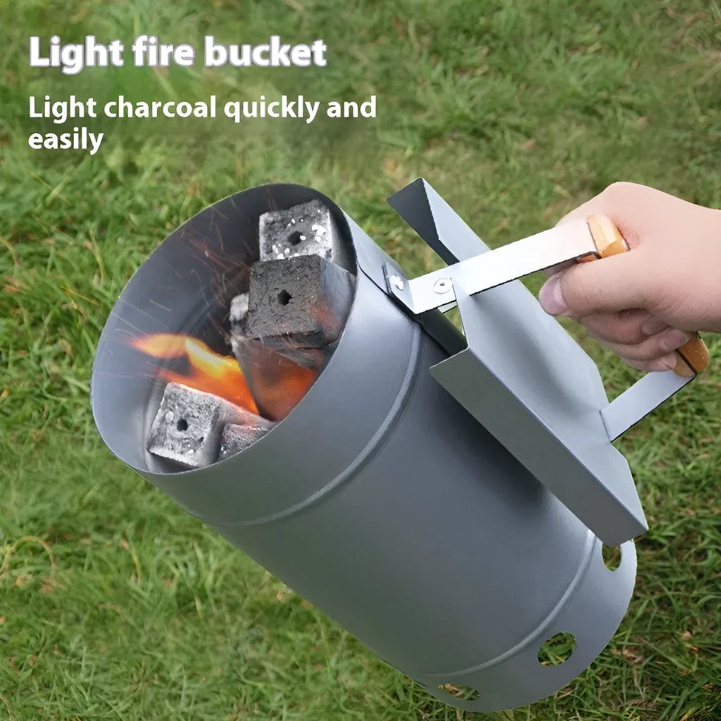 Zinc-iron alloy outdoor charcoal fire igniter with point carbon barrel style.