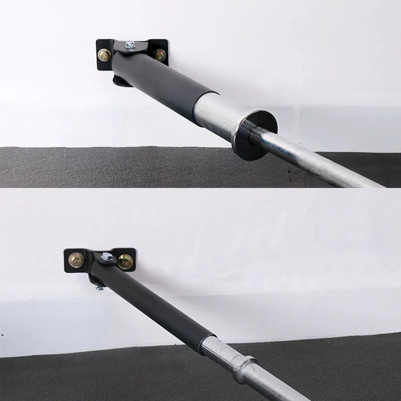 Steel wall barbell rack with 25 tubes for storing multiple weightlifting bars