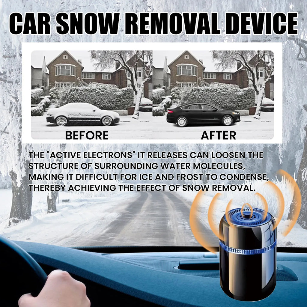 Compact car windscreen de-icing tool measuring 5.6 by 6.8 centimetres